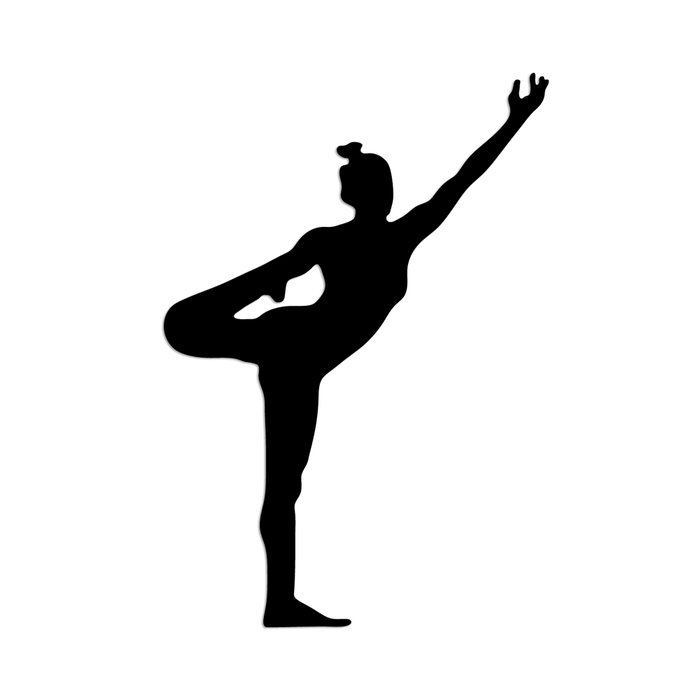 Wallity Yoga 19 Escultura de pared de metal negra